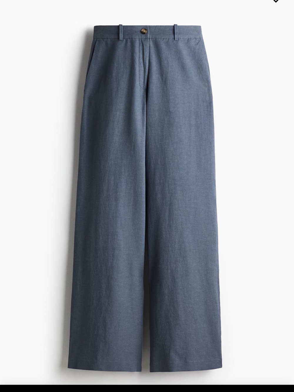 Women’s H&M linen blend trousers in steel blue. Size 4. New with tags.